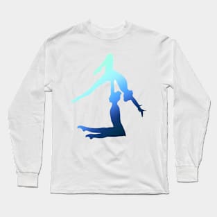 Women’s pair doing one arm backbird Long Sleeve T-Shirt